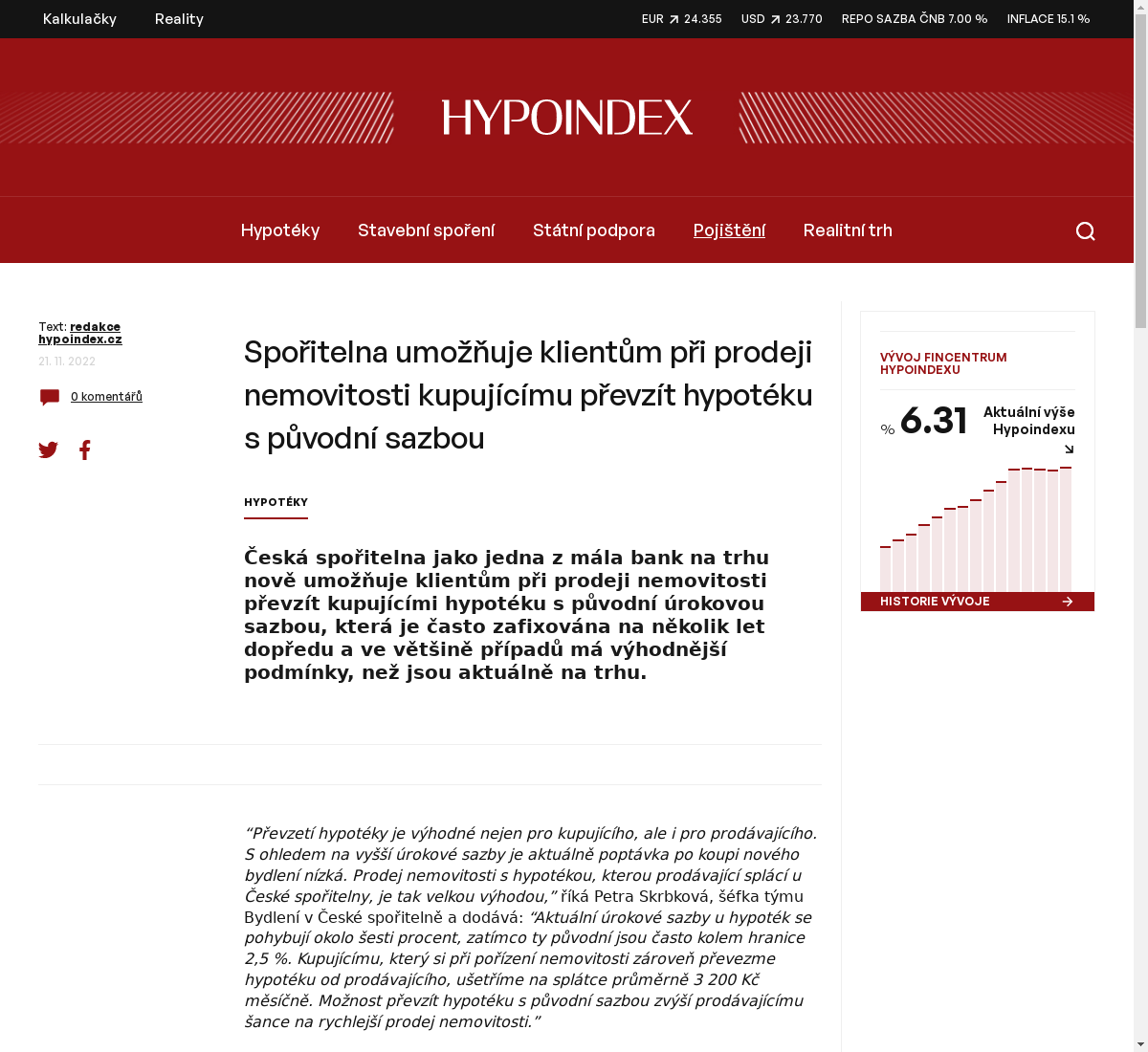 sporitelna-umoznuje-klientum-pri-prodeji-nemovitosti-kupujicimu-prevzit-hypoteku-s-puvodni-sazbou