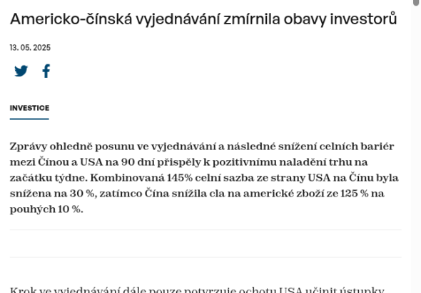 americko-cinska-vyjednavani-zmirnila-obavy-investoru