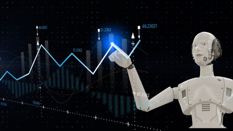Ai,Robot,Is,Calculating,Income,And,Return,On,Investment,In