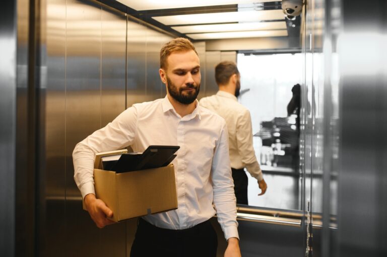 Man,By,Dismissal.,Guy,Lost,Job.,Fired,Manager,In,Company.
