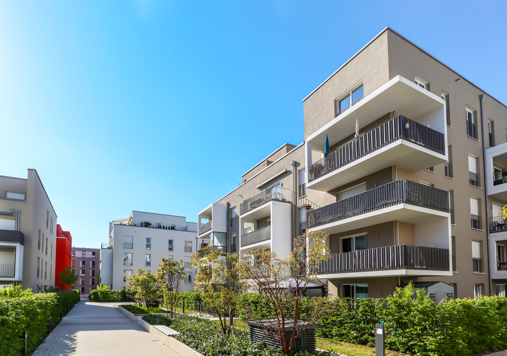 Cityscape,With,Modern,Apartment,Buildings,In,A,New,Residential,Area