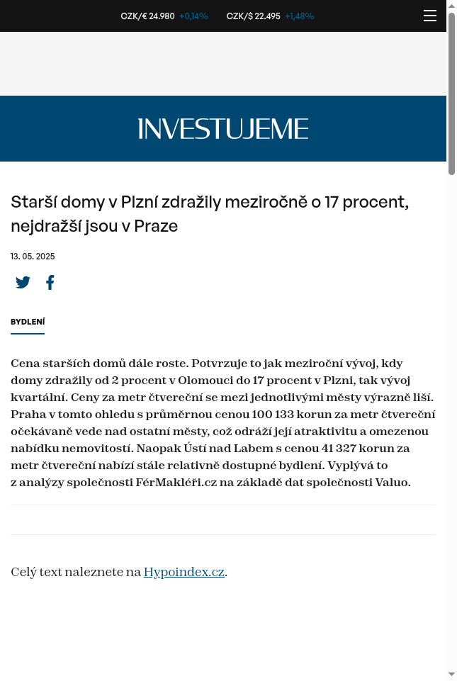starsi-domy-v-plzni-zdrazily-mezirocne-o-17-procent-nejdrazsi-jsou-v-praze