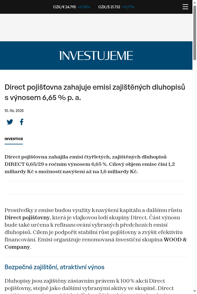 direct-pojistovna-zahajuje-emisi-zajistenych-dluhopisu-s-vynosem-6-65-p-a