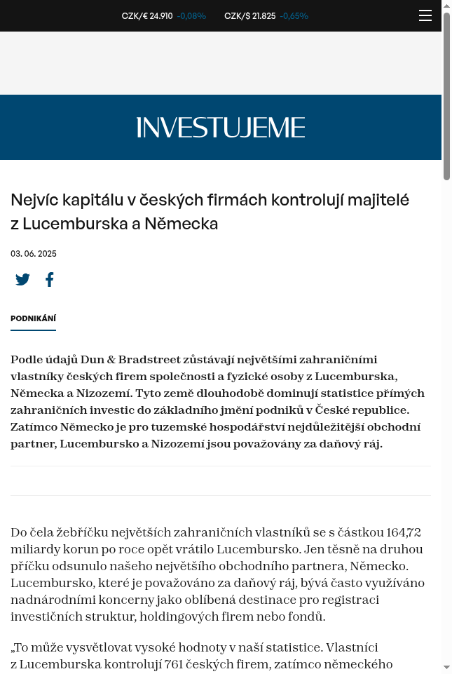 nejvic-kapitalu-v-ceskych-firmach-kontroluji-majitele-z-lucemburska-a-nemecka