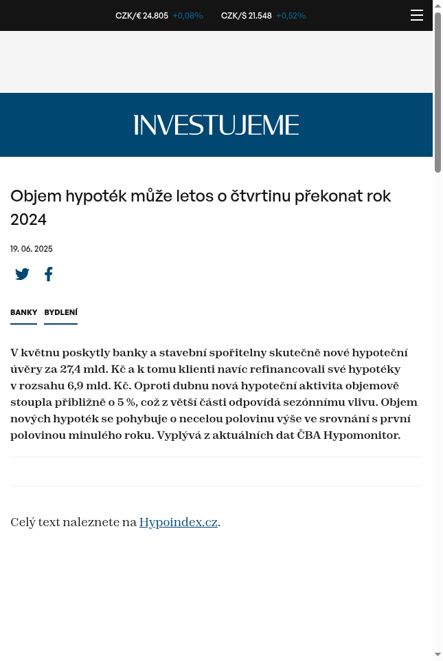 objem-hypotek-muze-letos-o-ctvrtinu-prekonat-rok-2024