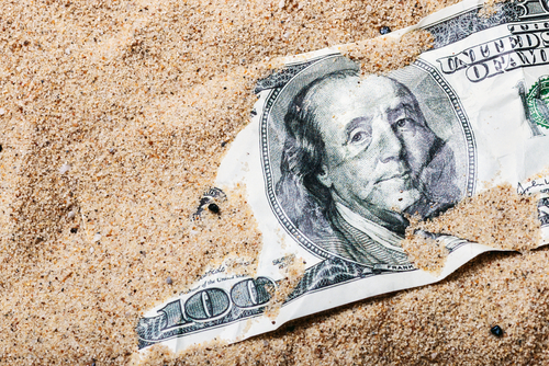 100,Dollar,Bill,Buried,In,The,Sand