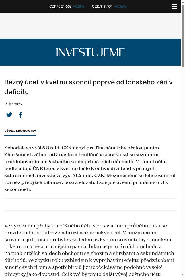 bezny-ucet-v-kvetnu-skoncil-poprve-od-lonskeho-zari-v-deficitu