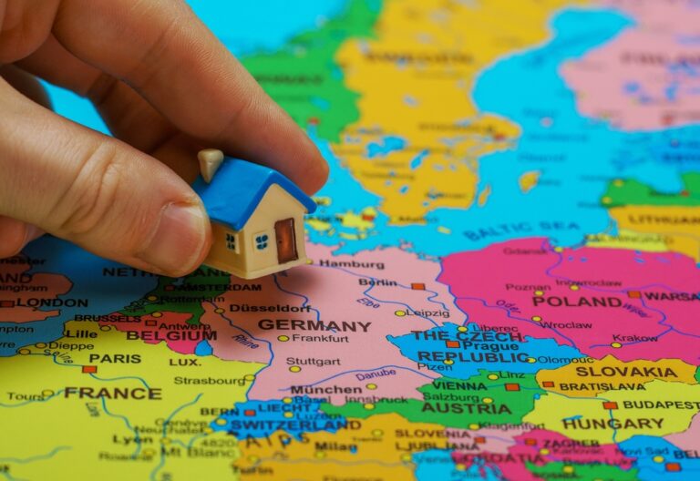 Small,Toy,House,On,The,Map,Of,Germany.