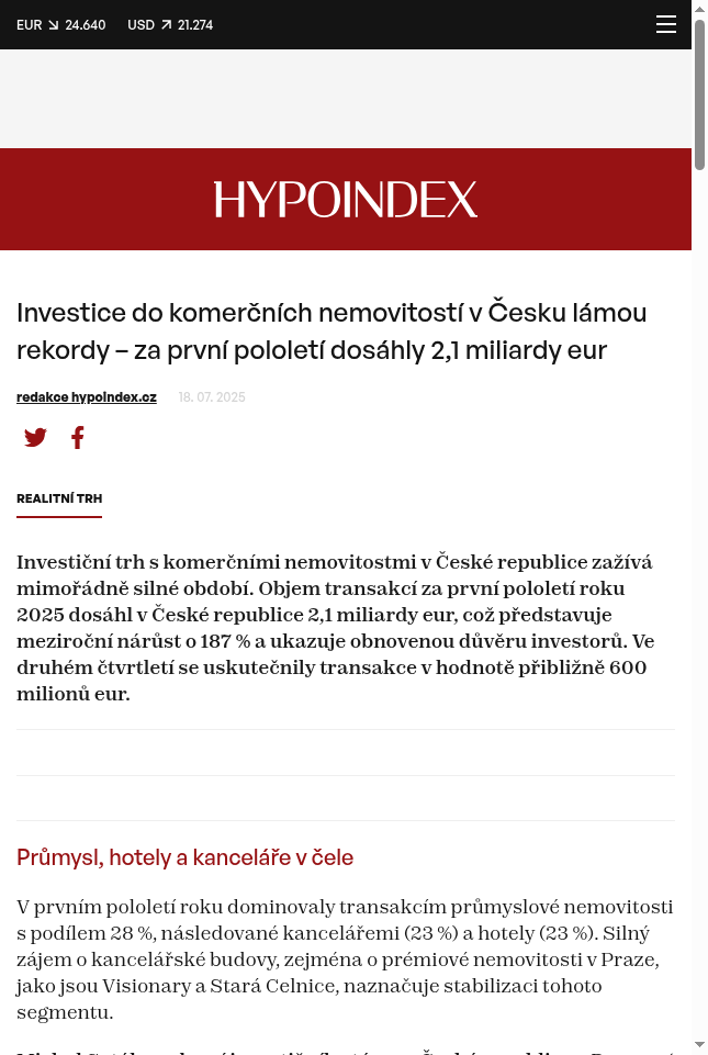 investice-do-komercnich-nemovitosti-v-cesku-lamou-rekordy-za-prvni-pololeti-dosahly-2-1-miliardy-eur