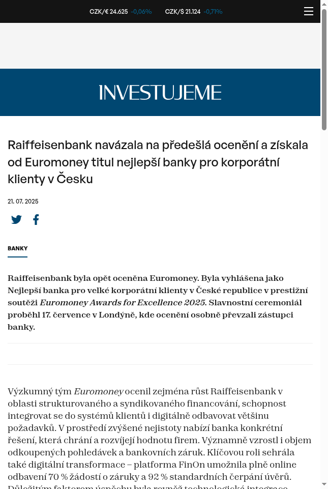 raiffeisenbank-navazala-na-predesla-oceneni-a-ziskala-od-euromoney-titul-nejlepsi-banky-pro-korporatni-klienty-v-cesku