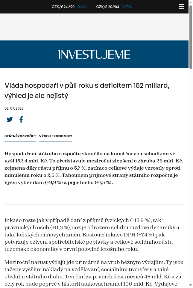 vlada-hospodari-v-puli-roku-s-deficitem-152-miliard-vyhled-je-ale-nejisty