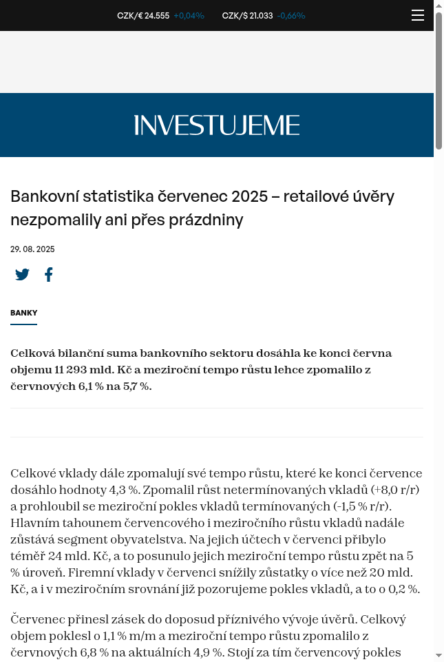 bankovni-statistika-cervenec-2025-retailove-uvery-nezpomalily-ani-pres-prazdniny