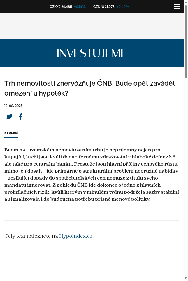 trh-nemovitosti-znervoznuje-cnb-bude-opet-zavadet-omezeni-u-hypotek