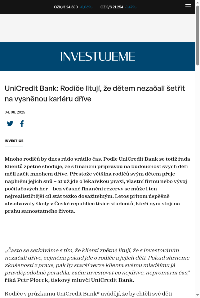 unicredit-bank-rodice-lituji-ze-detem-nezacali-setrit-na-vysnenou-karieru-drive