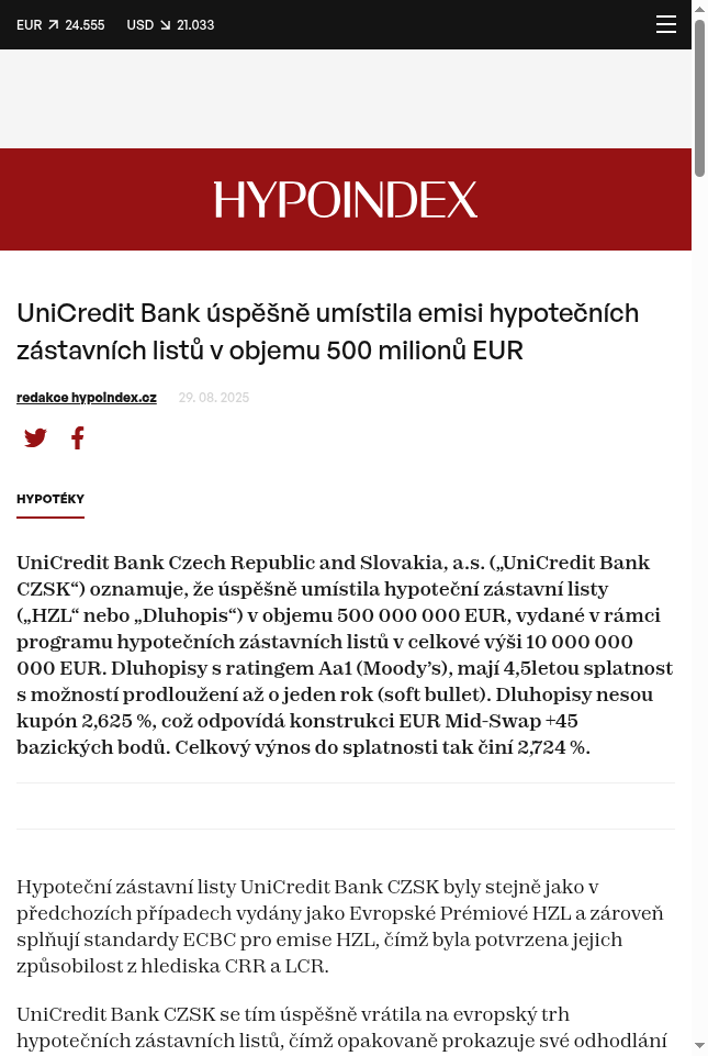 unicredit-bank-uspesne-umistila-emisi-hypotecnich-zastavnich-listu-v-objemu-500-milionu-eur