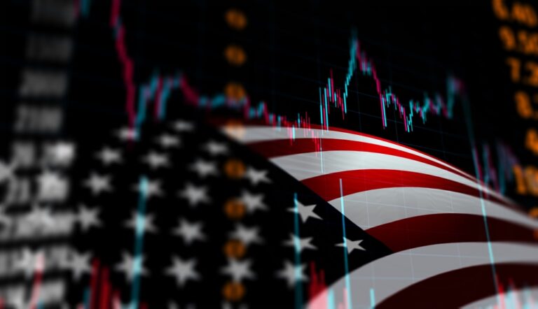 Abstract,Image,Of,The,United,States,Flag,Blended,With,A