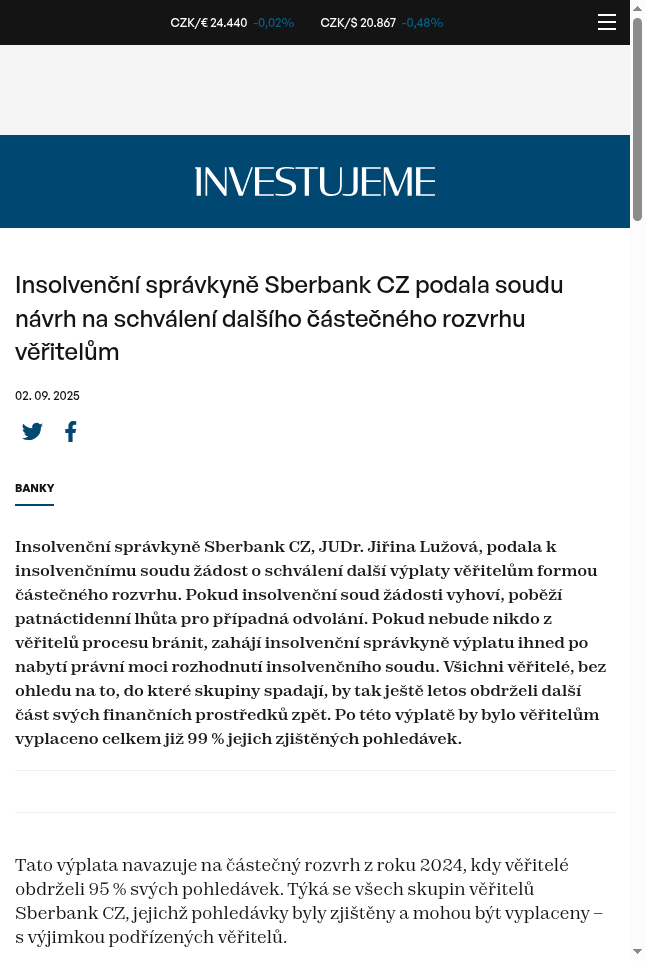 insolvencni-spravkyne-sberbank-cz-podala-soudu-navrh-na-schvaleni-dalsiho-castecneho-rozvrhu-veritelum
