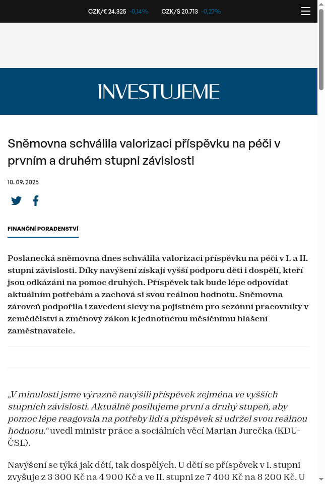 snemovna-schvalila-valorizaci-prispevku-na-peci-v-prvnim-a-druhem-stupni-zavislosti