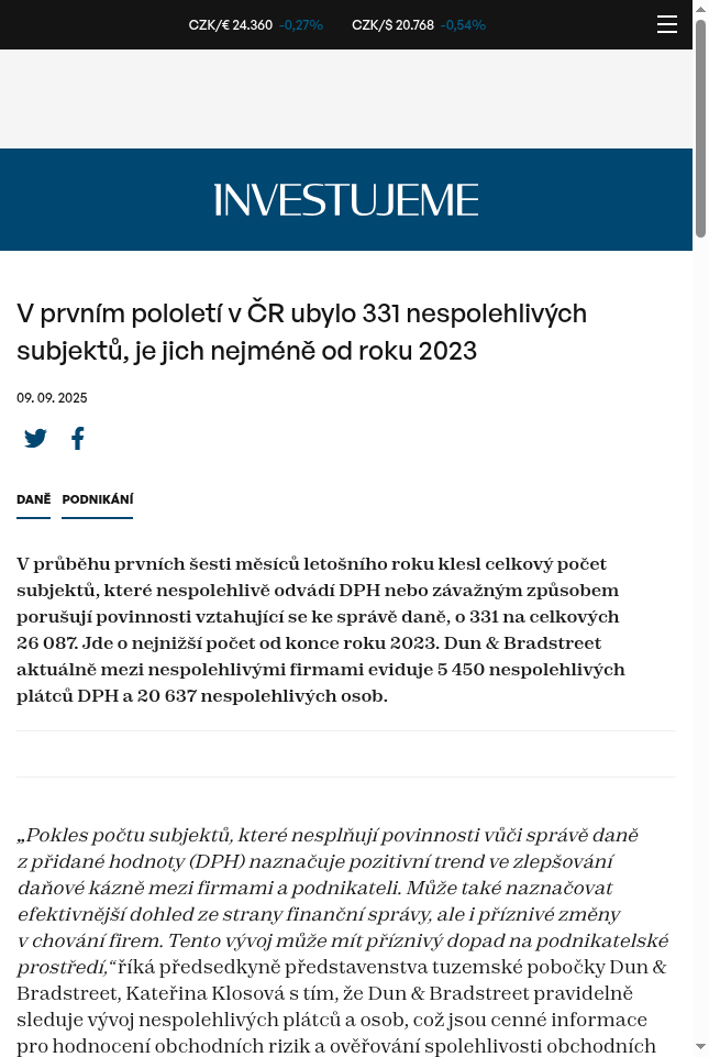 v-prvnim-pololeti-v-cr-ubylo-331-nespolehlivych-subjektu-je-jich-nejmene-od-roku-2023