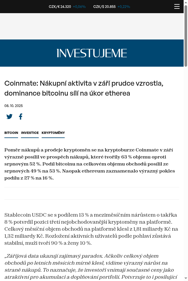 coinmate-nakupni-aktivita-v-zari-prudce-vzrostla-dominance-bitcoinu-sili-na-ukor-etherea