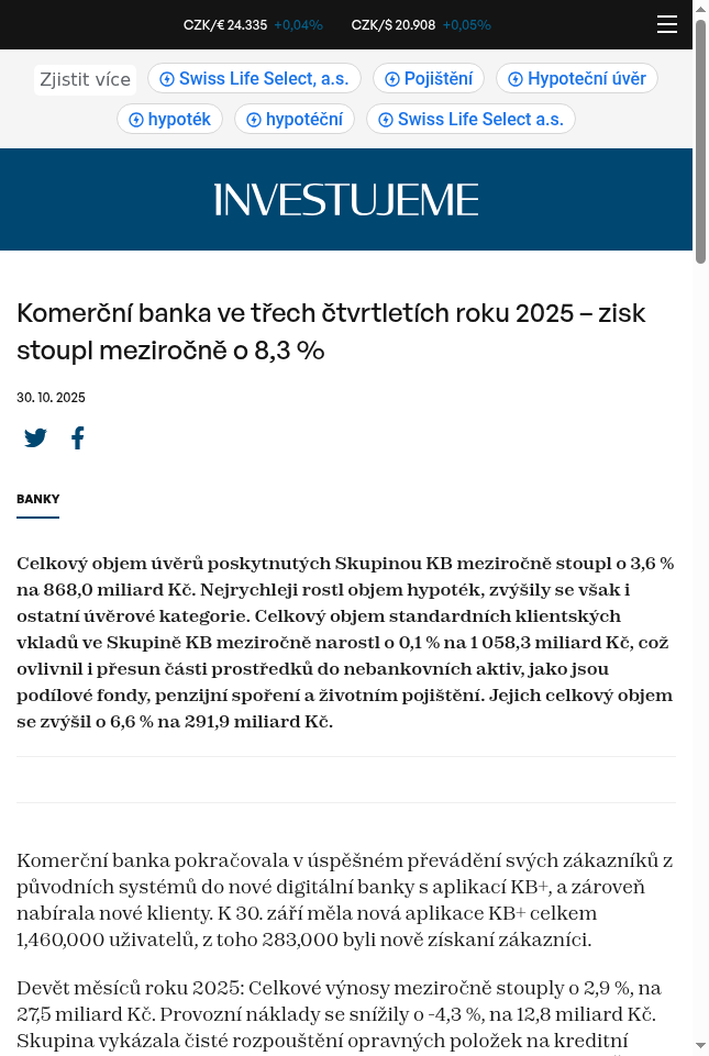 komercni-banka-ve-trech-ctvrtletich-roku-2025-zisk-stoupl-mezirocne-o-8-3