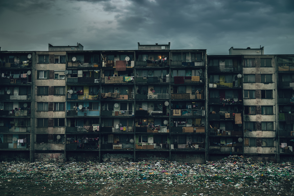 Living,In,Poverty.,Gypsy,Ghetto,Lunik,Ix,In,Kosice,
