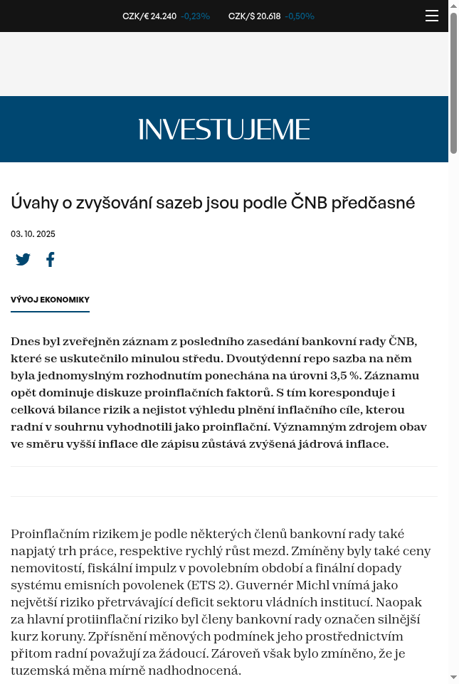 uvahy-o-zvysovani-sazeb-jsou-podle-cnb-predcasne
