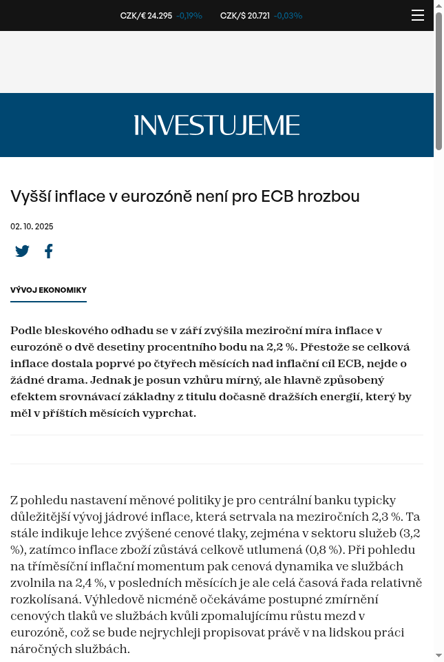 vyssi-inflace-v-eurozone-neni-pro-ecb-hrozbou
