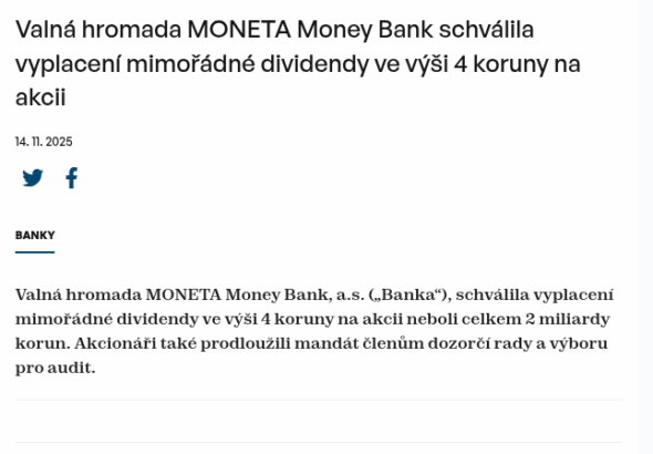 valna-hromada-moneta-money-bank-schvalila-vyplaceni-mimoradne-dividendy-ve-vysi-4-koruny-na-akcii