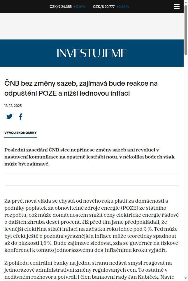 cnb-bez-zmeny-sazeb-zajimava-bude-reakce-na-odpusteni-poze-a-nizsi-lednovou-inflaci