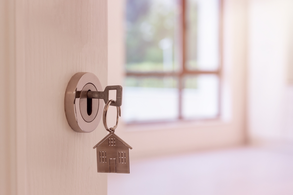 Open,Door,To,A,New,Home,With,Key,And,Home