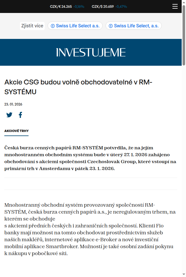 akcie-csg-budou-volne-obchodovatelne-v-rm-systemu