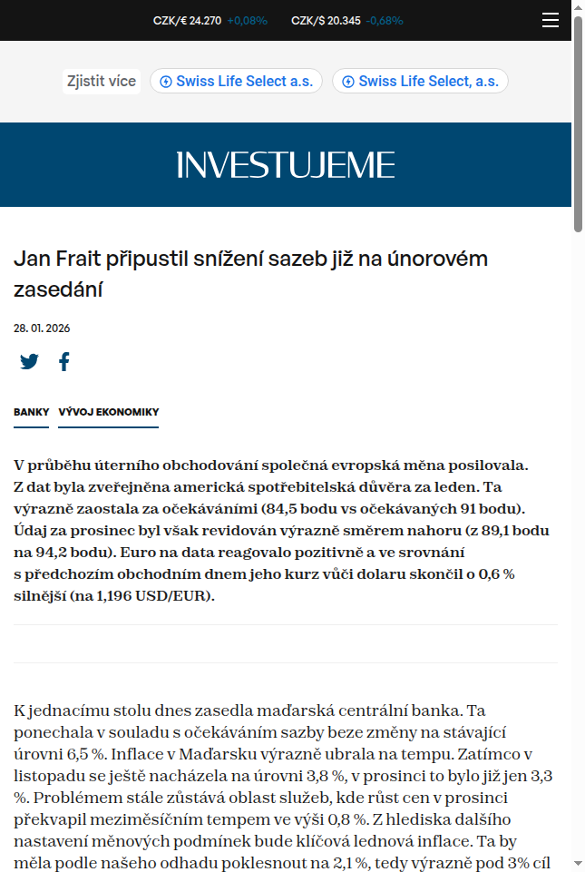 jan-frait-pripustil-snizeni-sazeb-jiz-na-unorovem-zasedani