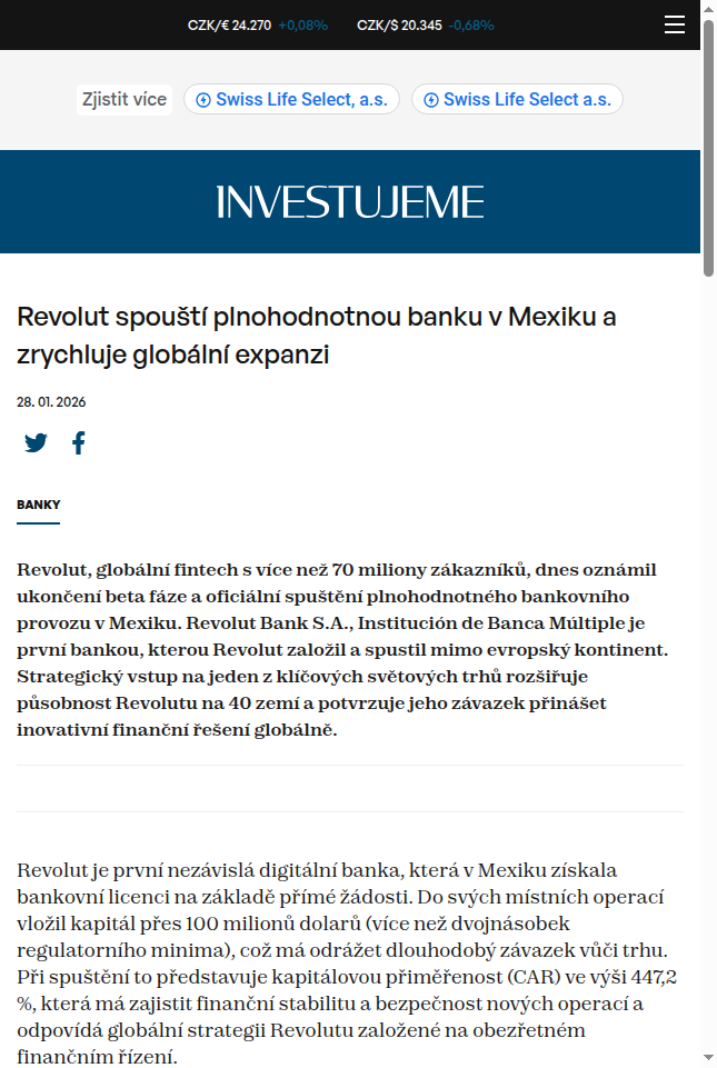revolut-spousti-plnohodnotnou-banku-v-mexiku-a-zrychluje-globalni-expanzi
