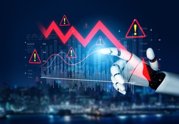 Ai,Visualizes,Economic,Caution,With,Smart,Graphs,,Alert,Icons,,And