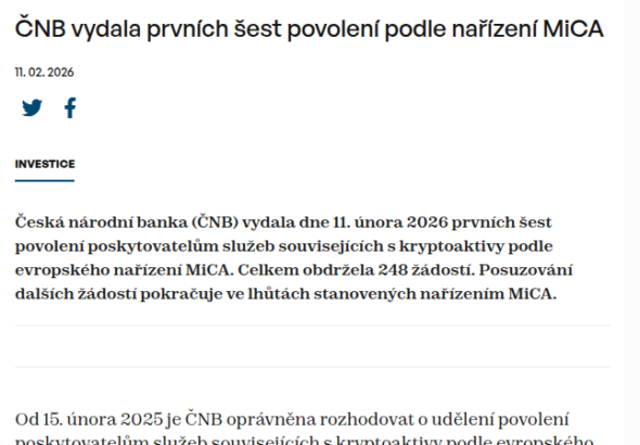 cnb-vydala-prvnich-sest-povoleni-podle-narizeni-mica