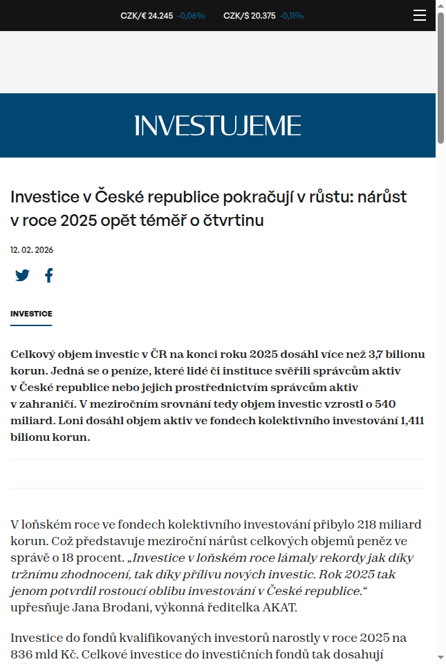 investice-v-ceske-republice-pokracuji-v-rustu-narust-v-roce-2025-opet-temer-o-ctvrtinu