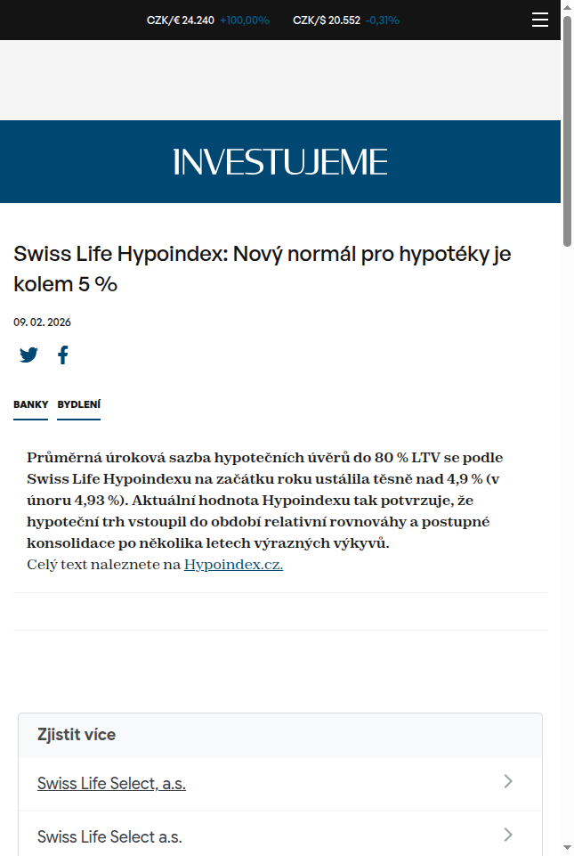 swiss-life-hypoindex-novy-normal-pro-hypoteky-je-kolem-5
