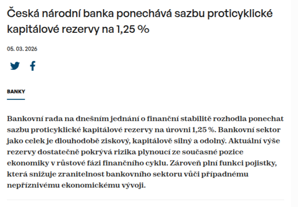 ceska-narodni-banka-ponechava-sazbu-proticyklicke-kapitalove-rezervy-na-1-25