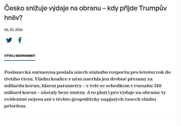 cesko-snizuje-vydaje-na-obranu-kdy-prijde-trumpuv-hnev
