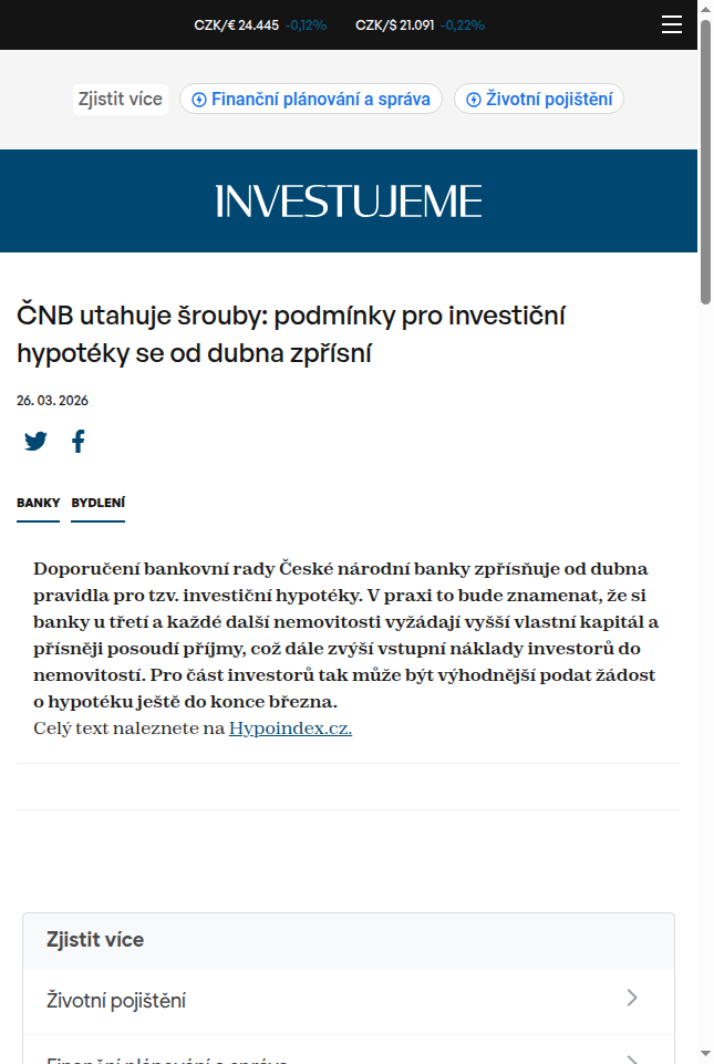 cnb-utahuje-srouby-podminky-pro-investicni-hypoteky-se-od-dubna-zprisni
