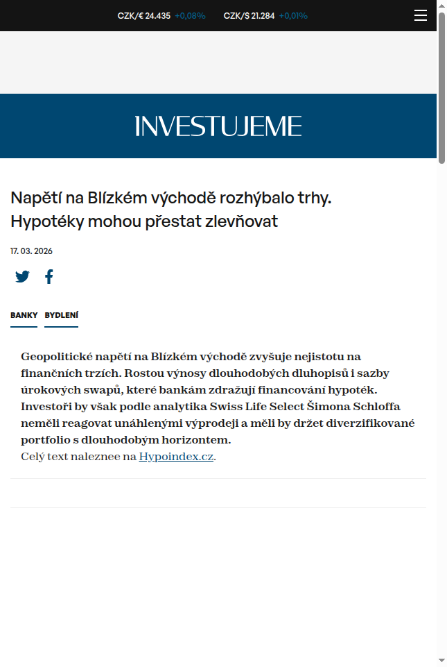 napeti-na-blizkem-vychode-rozhybalo-trhy-hypoteky-mohou-prestat-zlevnovat