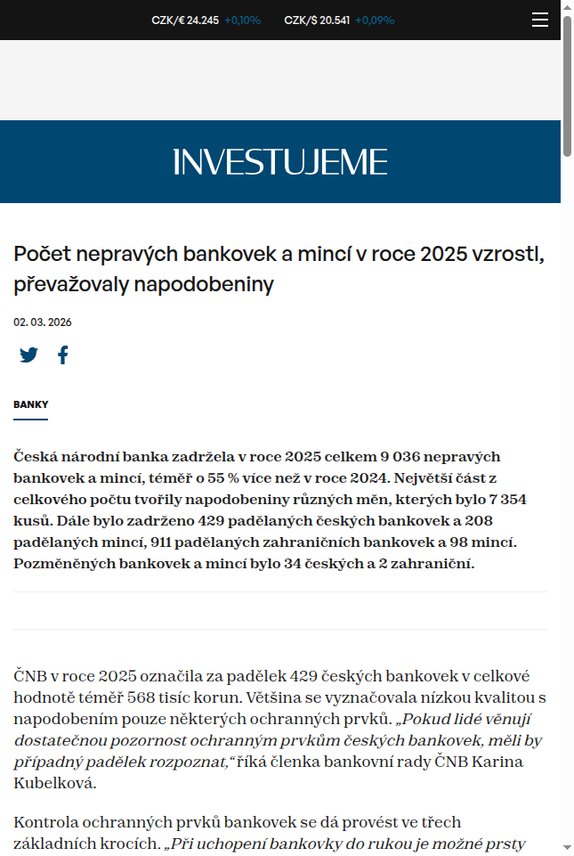 pocet-nepravych-bankovek-a-minci-v-roce-2025-vzrostl-prevazovaly-napodobeniny