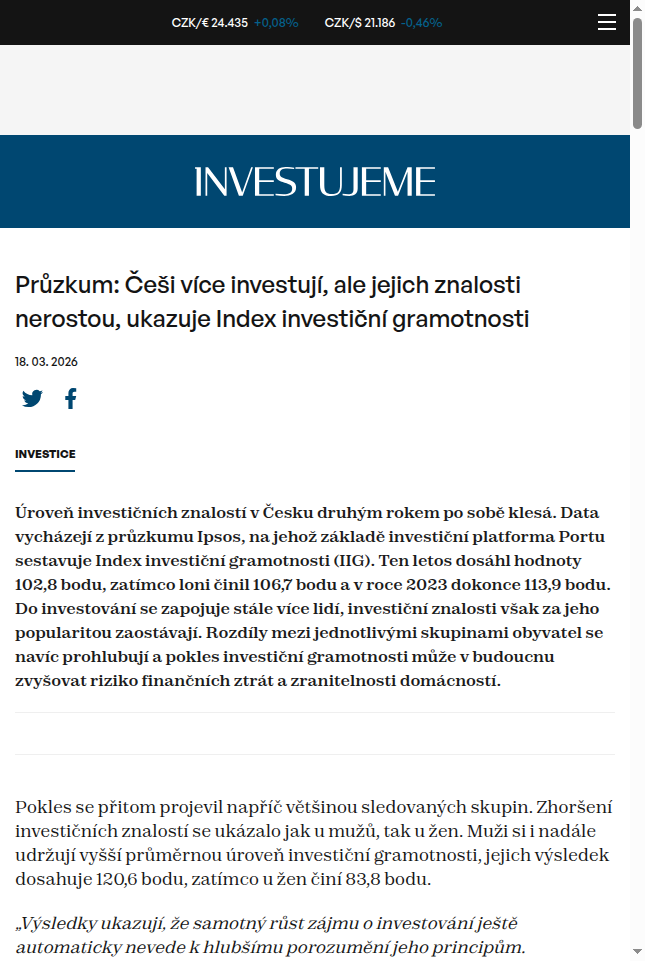 pruzkum-cesi-vice-investuji-ale-jejich-znalosti-nerostou-ukazuje-index-investicni-gramotnosti