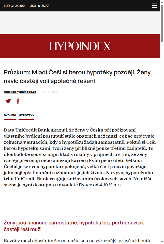 pruzkum-mladi-cesi-si-berou-hypoteky-pozdeji-zeny-navic-casteji-voli-spolecne-reseni