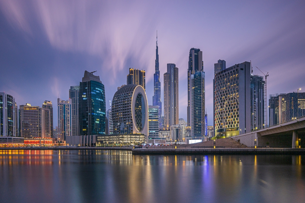 Blue,Hour,In,Dubai.,Long,Exposure,In,The,Evening,After