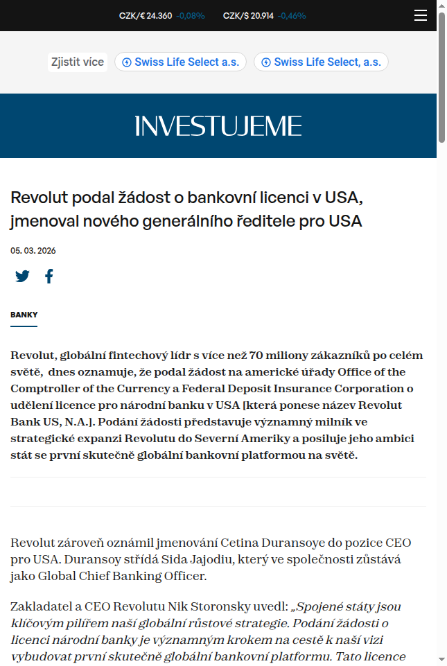 revolut-podal-zadost-o-bankovni-licenci-v-usa-jmenoval-noveho-generalniho-reditele-pro-usa