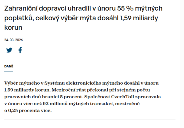 zahranicni-dopravci-uhradili-v-unoru-55-mytnych-poplatku-celkovy-vyber-myta-dosahl-1-59-miliardy-korun