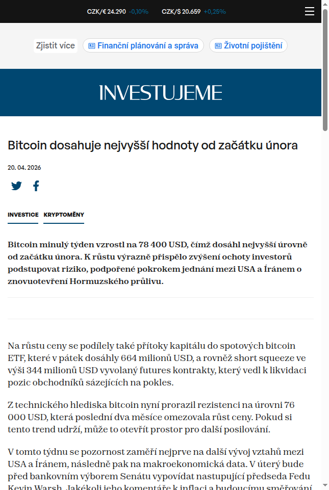bitcoin-dosahuje-nejvyssi-hodnoty-od-zacatku-unora