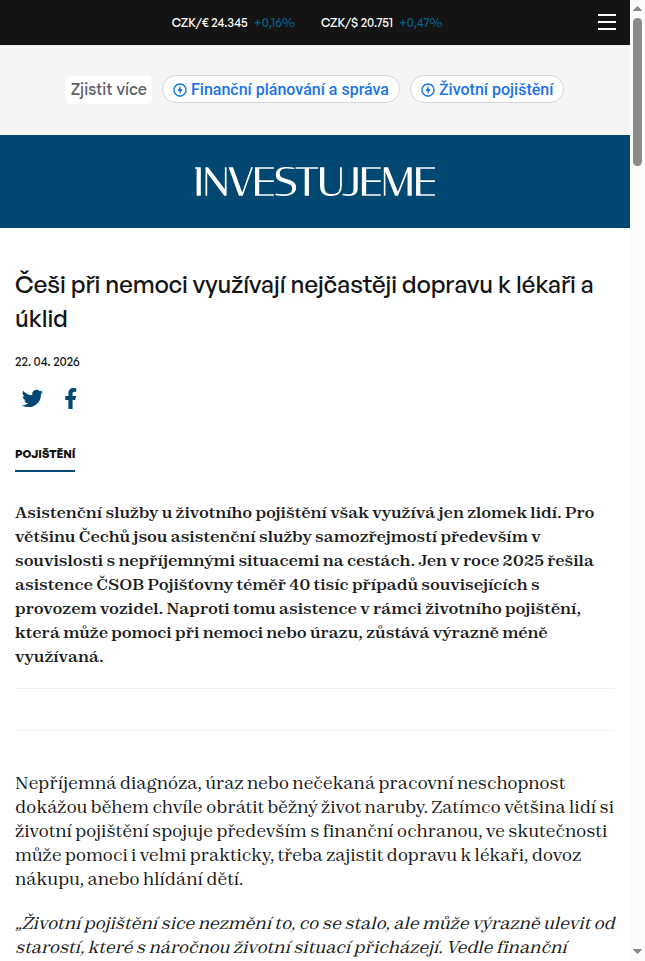 cesi-pri-nemoci-vyuzivaji-nejcasteji-dopravu-k-lekari-a-uklid